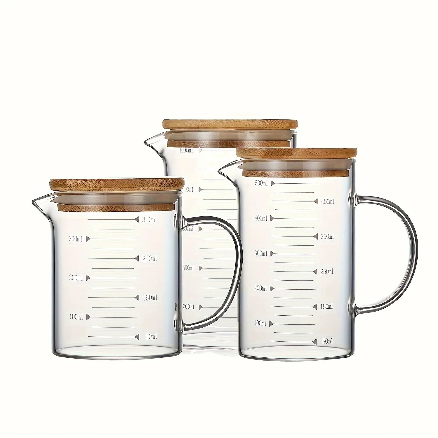 1PC With Lid Versatile Glass Measuring Cup, Precision Scale & Spout, Insulated Handle for Safe Pouring High temperature resistan