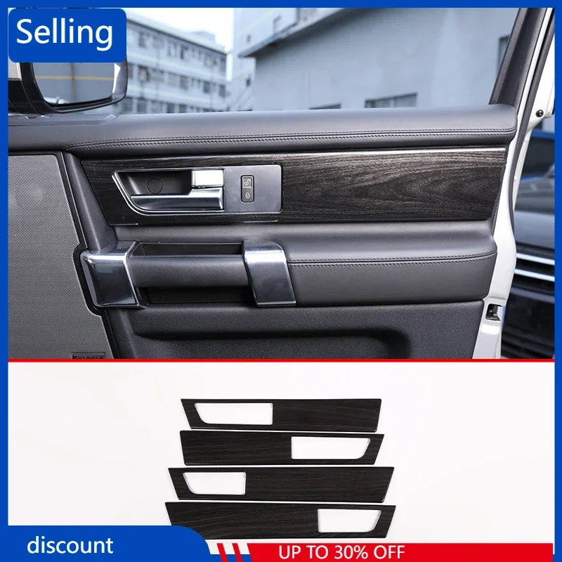 

4 Pcs For Land Rover Discovery 4 LR4 Interior Door Handle Panel Cover Trim ABS Black Wood Grain Car Accessory fast ship