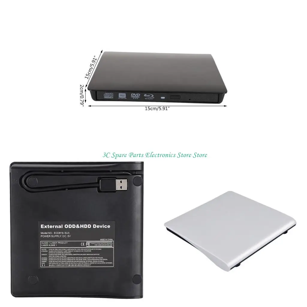 SZ External DVD Drive for 0.5inch Drive/CD-ROM USB3.0 5Gbps Optical Drive
