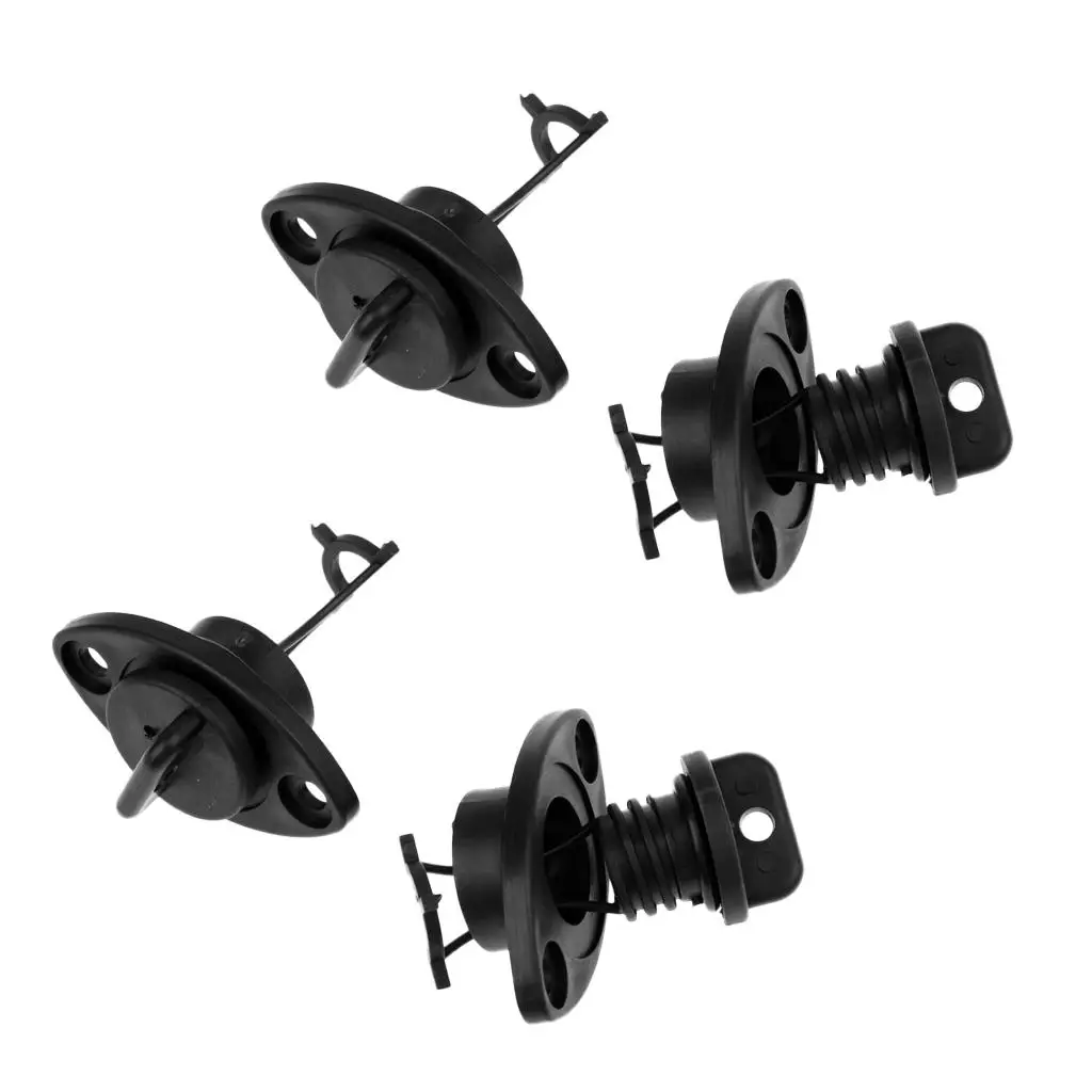 Boat Drain Plug PP Black Hull Stopper Replacement for Kayak Canoe Dinghy Fishing Boat Water Outlet