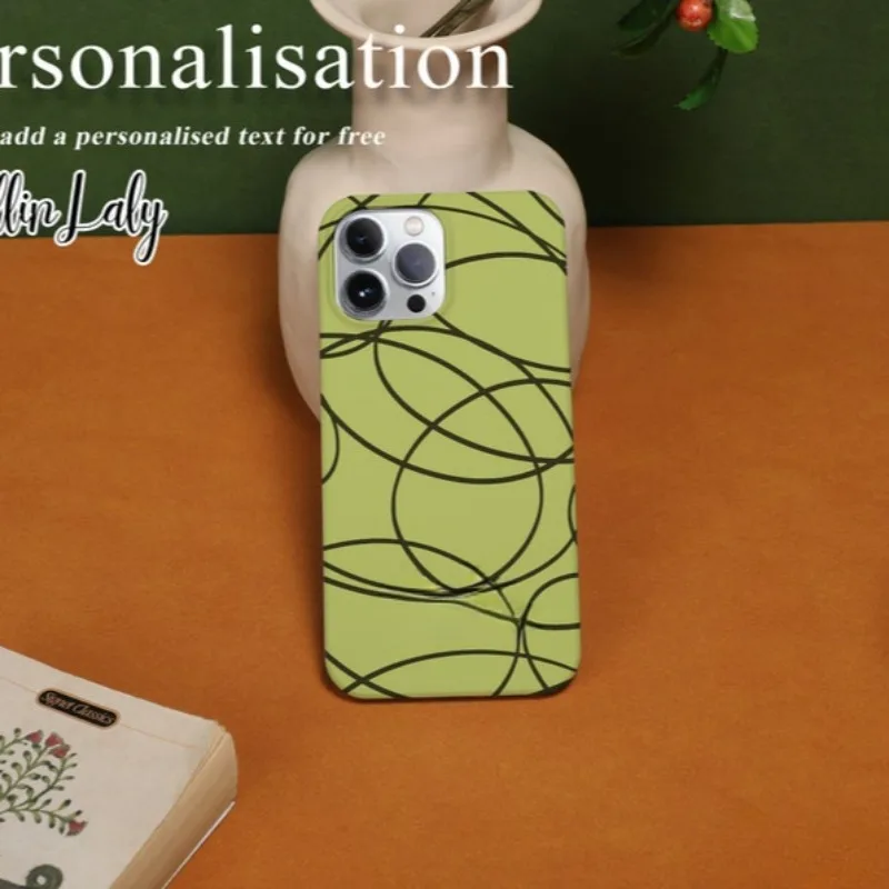 Abstract Circle Line Case For IPHONE 16ProMax 15 14 13 12 11 PRO Plus Acrylic TPU Two in one Magsafe Mobile Phone Cases