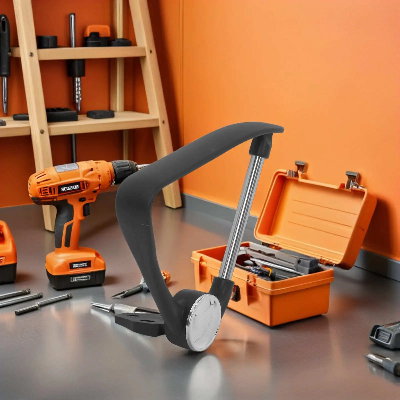 2 Peças de Reposição para Braço de Cadeira de Escritório, Suporte Ergonômico Reforçado em Aço Inoxidável Preto e Plástico, Lado Esquerdo e Direito