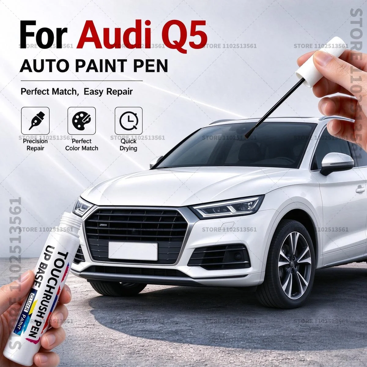 For Audi Q5 2008-2025 Black Car Scratch Remover Paint Pen Touch Up Marker for Auto Body Repair Door Bumper Fender Accessories