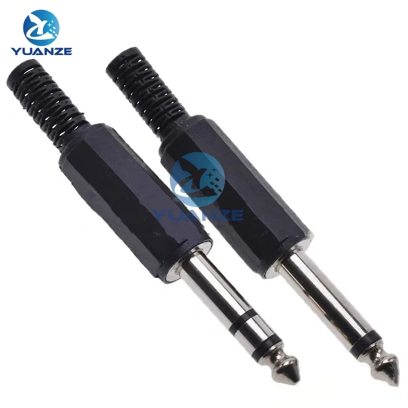 5/10PCS 6.3MM Mono/Stereo AUDIO jack plug male connector Welding line HeadPhone stereo 1/4