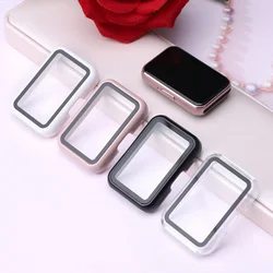 Electroplated PC watch case for Samsung Galaxy Fit3 watch, with tempered glass，scratch-resistant Full protective case