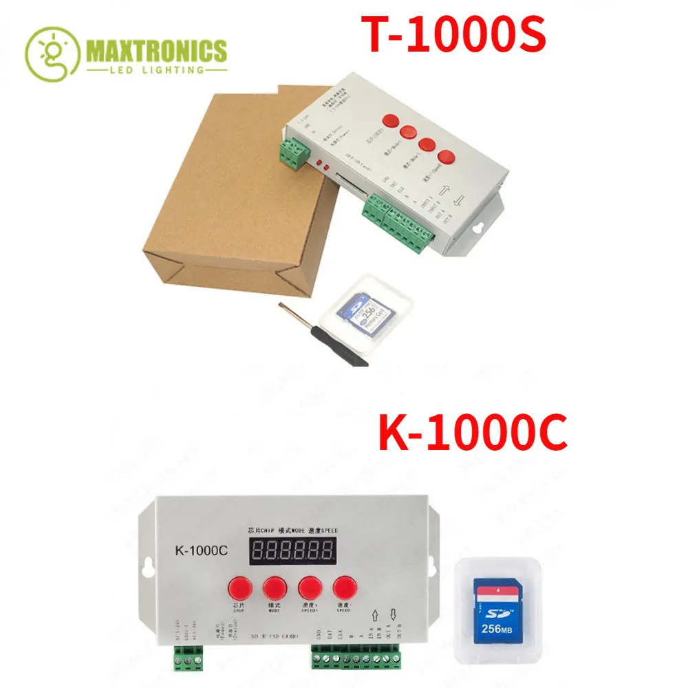 K-1000C (T-1000S diperbarui)/T-1000S Program DC5-24V LED Controller 2048 pixel untuk IC WS2812B,WS2811,APA102,WS2813 lampu LED Strip