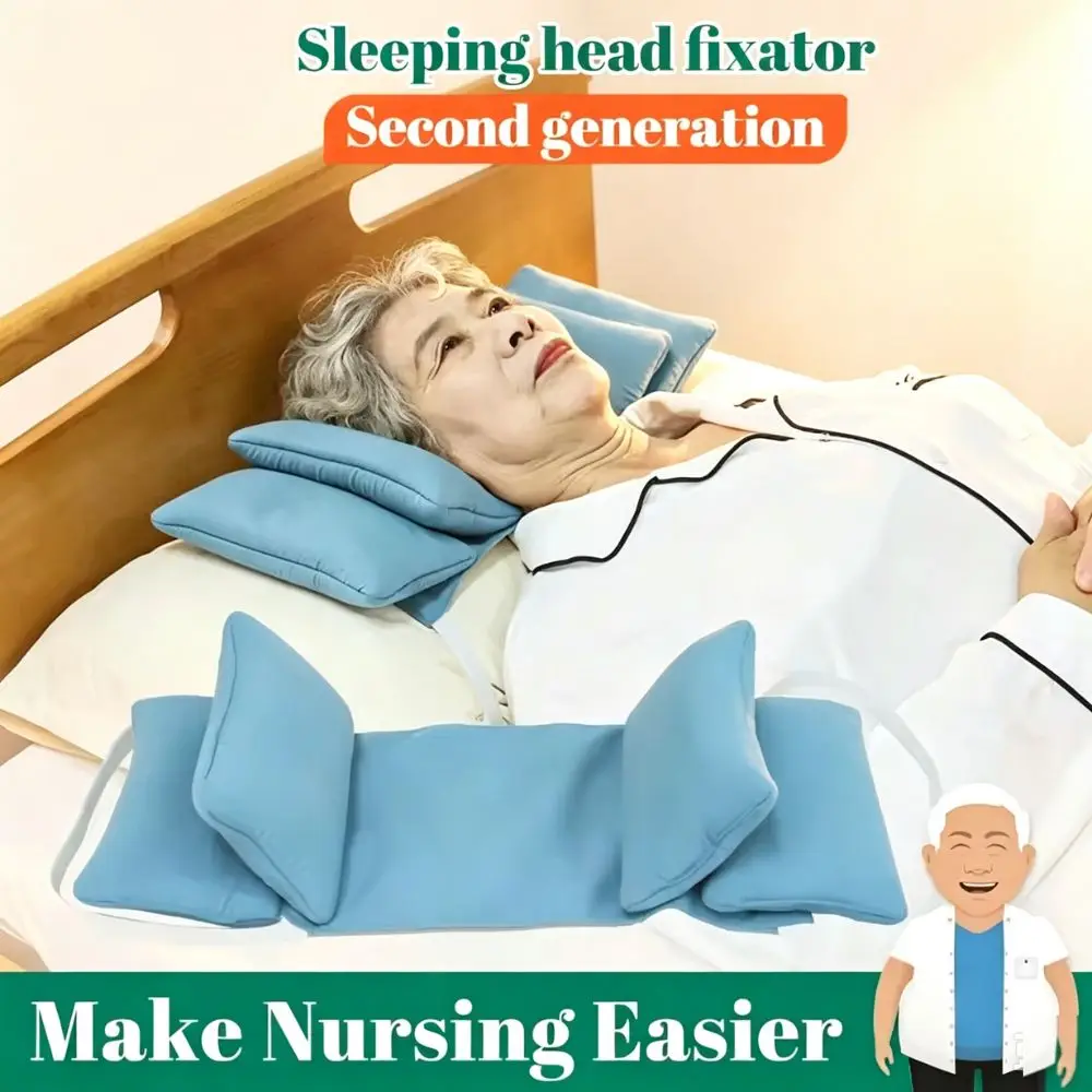 Elderly Anti Side Deviation Fixed Pillow Antimicrobial Cotton Adjustable Soft Inner Core Patient Head Support Cervical Pillow