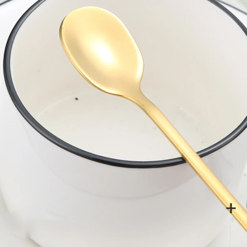 Tea Coffee Soup Spoon For Eating Mixing Stirring Long Handle Teaspoon Spoon Cocktail Ice Cream Honey Spoons Kitchen Cutlery