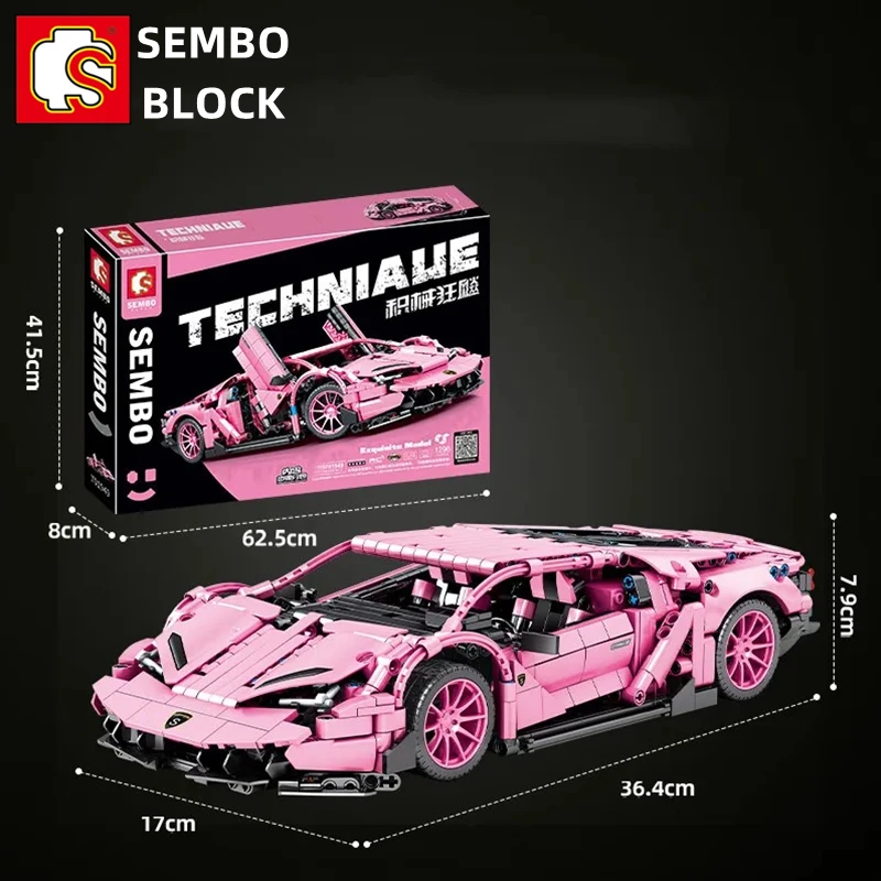 

SEMBO racing car assembly model birthday gift high difficulty DIY assembly building block puzzle toy kawaii figurine decoration