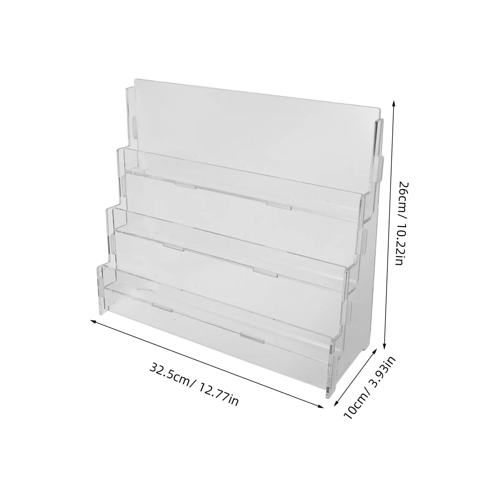 3-Tier Acrylic Baseball Card Display Stand Vertical Riser Shelf for Sports Trading Cards Desktop Retail Counter Organization