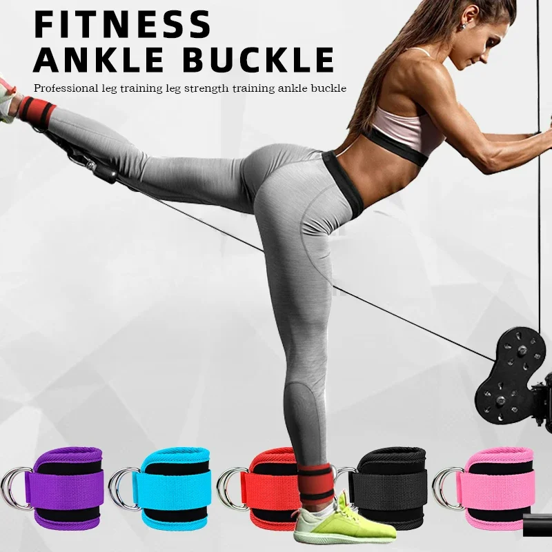 Gym Ankle Straps Double D-Ring Adjustable Neoprene Padded Cuffs Ankle Weight Leg Training Brace Support Sport Safety Abductors