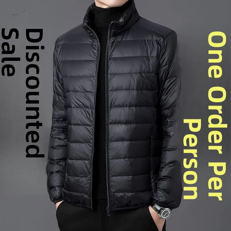 

Lightweight Cotton Jaet Men's Autumn Winter Stand Collar Casual down Cotton Coat Hooded ort Sle plus Size Thin Warm
