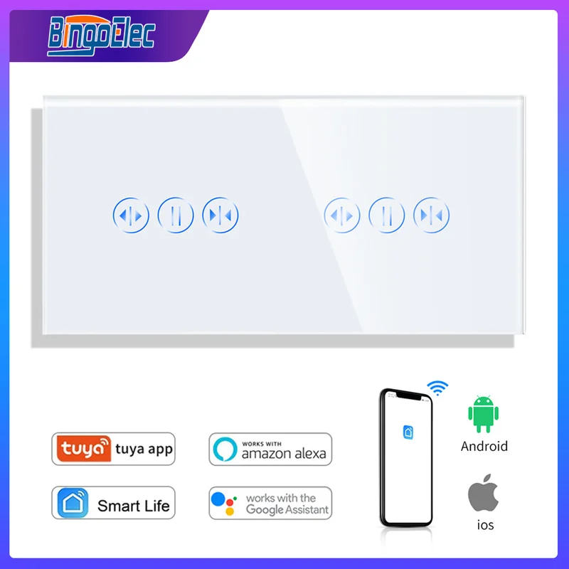 Tuya Smart Life WiFi Curtains Switch 157mm Roller Shutter Electric Motor Google Home Alexa Voice Control Connected House Engine