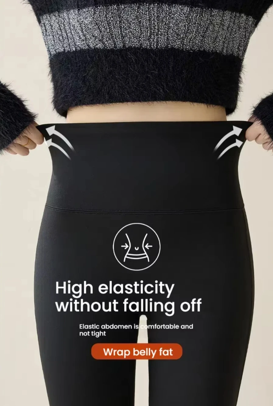 Winter-Leggings mit hoher Taille und ausgestelltem Bein für Damen, mit Fleece-Futter, Bauchkontrolle, Po-Lifting-Effekt, Yoga-Hose, dehnbare Freizeithose, Damenbekleidung – Detail 23