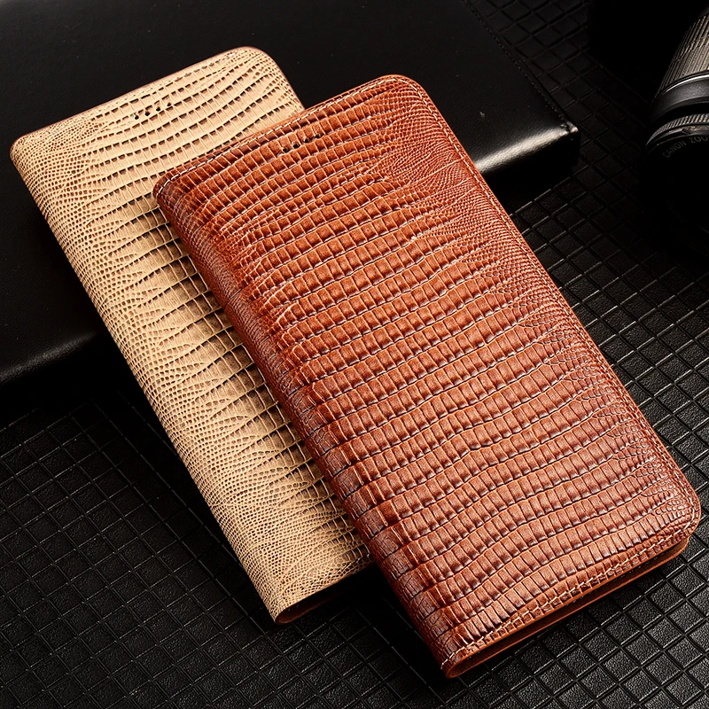 Lizard Pattern Case for Redmi K70 Pro K60E K60 Pro K50 Ultra Gaming K40S K40 K30i K30 Natural Leather Card Magnetic Phone Case