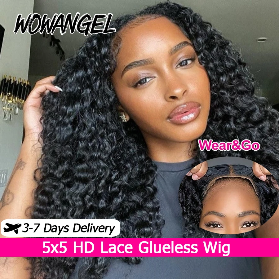 

Burmese Curly Human Hair Wig 5x5 HD Lace Closure Wigs 100% Human Hair Pre Plucked Ready To Wear Glueless Wigs For Black Women