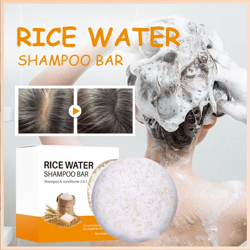 Original Rice Shamppoo SOAP Bar Reject Dry Hair Conditioning Soap Shampoo Nourishing Anti-loss Hair Soap Hair Growth 60G