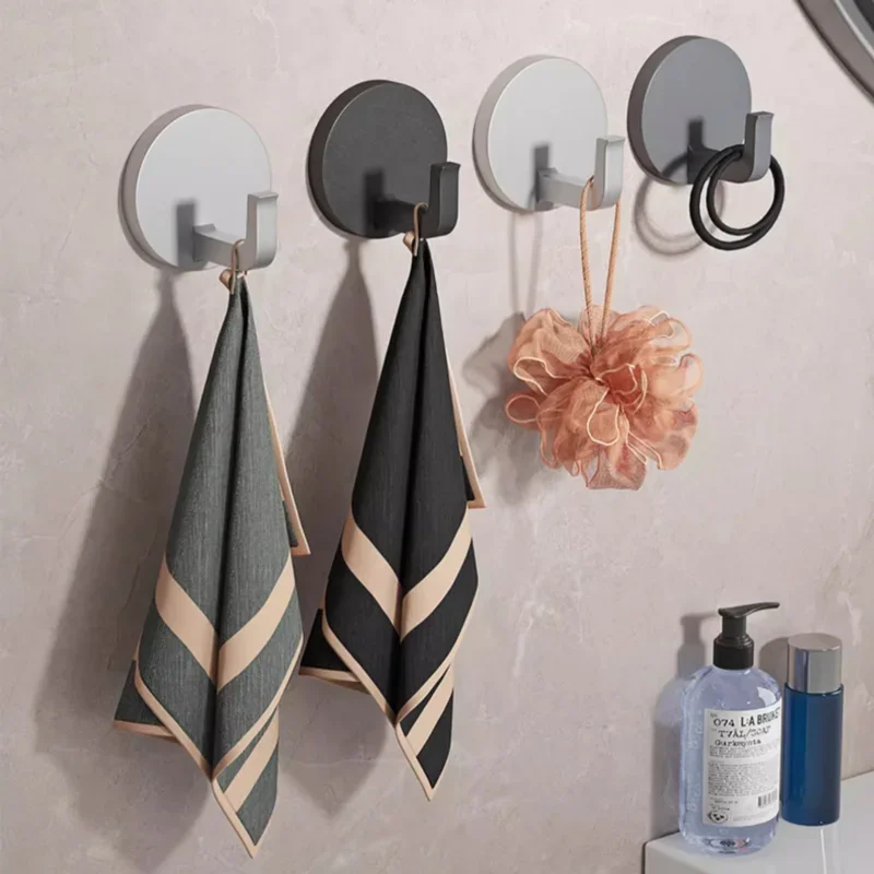 

1PC Hooks Self-Adhesive Wall Hooks For Hanging Keys Clothes Hanger Door Robe Hook Coat Rack Towel Holder Bathroom Accessories