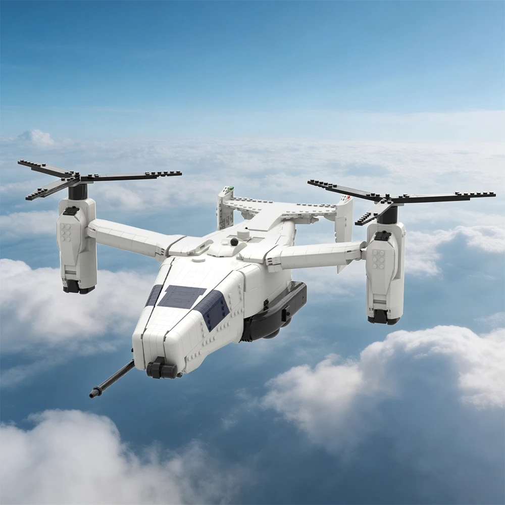 

MOC Futuristic Multi-Role Aerial Vehicle FMAV CONCEPT Building Blocks Military Combat Aircraft Bricks Toy Adult Gift