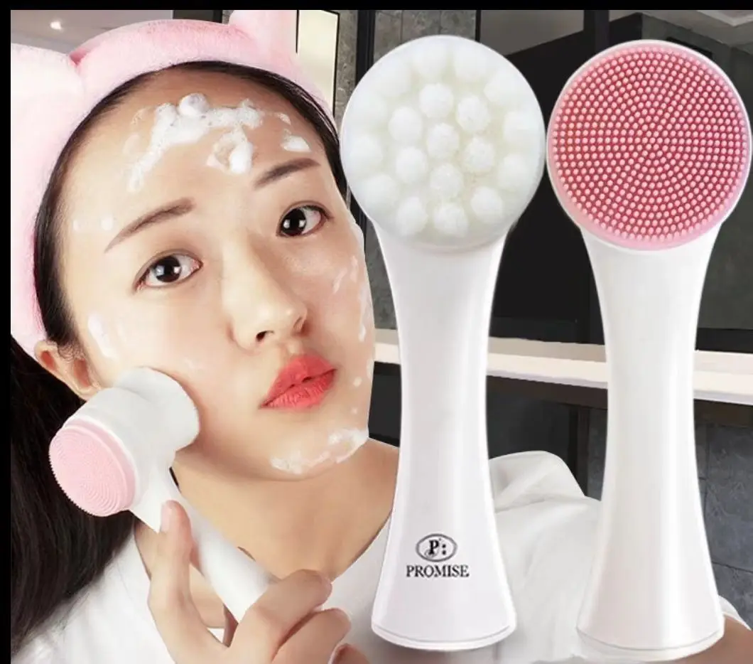 Cepillo de Limpieza Facial de Silicona 3D, Limpiador Manual, Instrumento de Limpieza Facial, Cepillo Suave, Masajeador de Doble Cara
