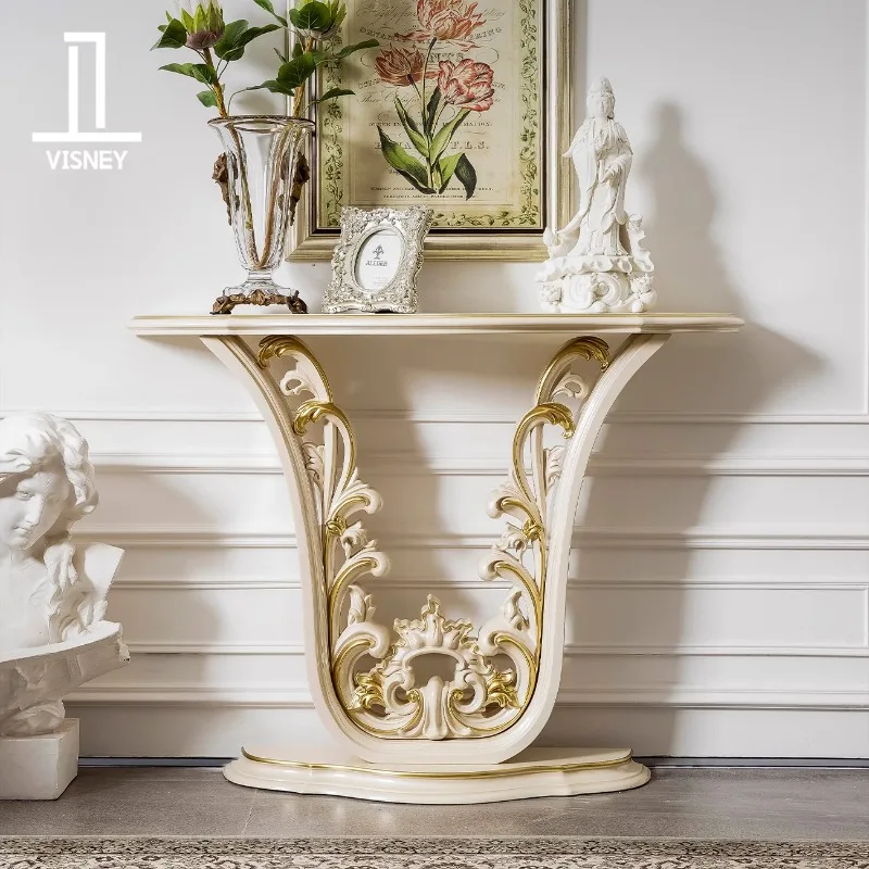 

French entrance table Villa retro solid wood entrance table
