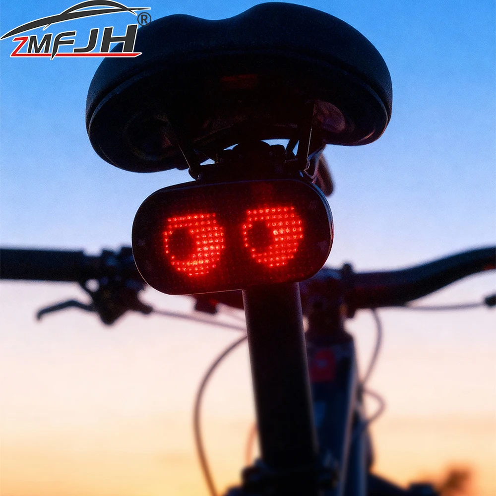 Smart LED Bicycle Tail Light Universal Warning Light Navigator With APP Control DIY Animation For Cycling Night Accessories