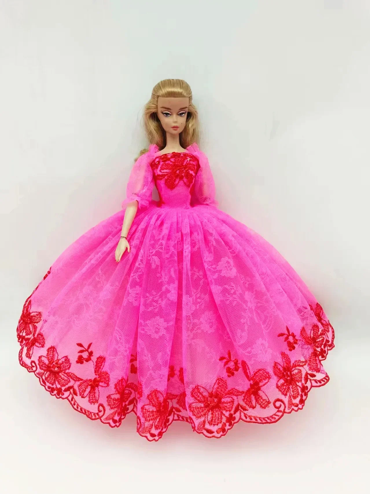 11.5 "nobre vestido de casamento floral para boneca barbie roupas vestido de noite roupas de princesa vestido 1/6 bonecas bjd acessório brinquedo