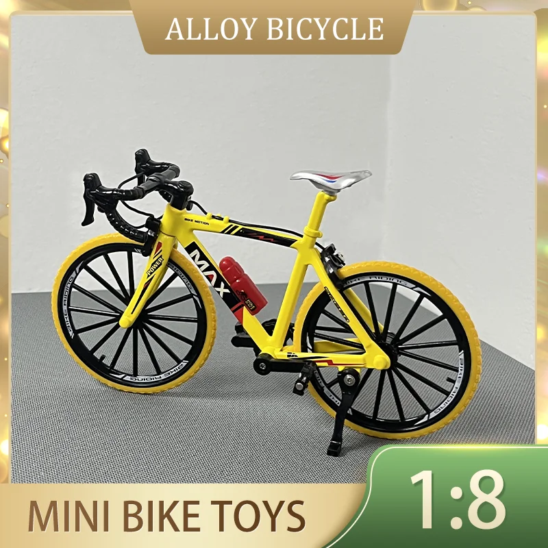 

1:8 Model Alloy Biycle Diecast Mountain Finger Racing Yellow Miniature Bike Adult Simulation Toys Boys