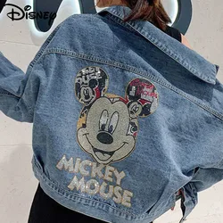 Disney Mickey Cartoon Fashion Denim Coat Hip-hop Streetwear Trendy Men Women Jackets New Korean Loose Harajuku Couples Y2k Tops