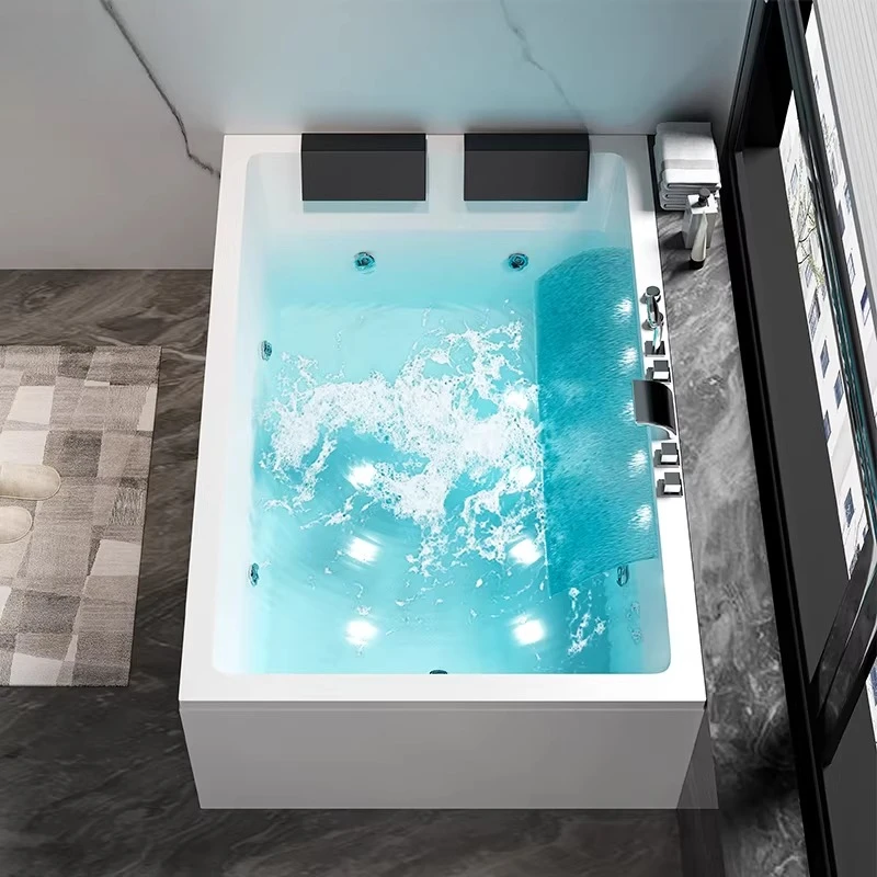 Couple Double Water Curtain Waterfall Thermostatic Heating Jacuzzi Bath Household Independent Double Skirt Bath