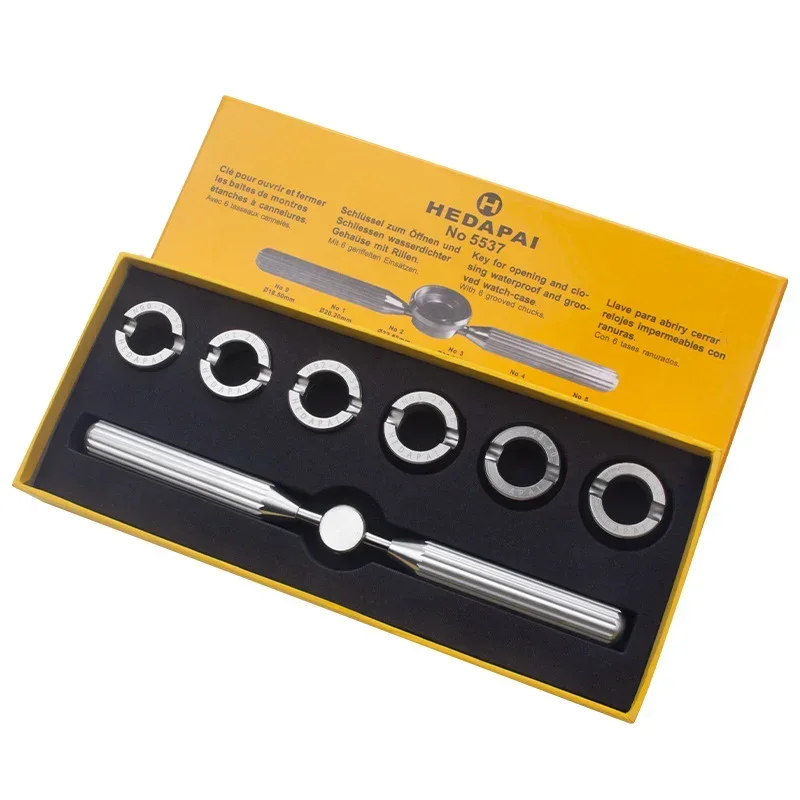 

7 Pcs Watch Tools Clock Watch Opener Repair Tool Set Easy Open Back Case Suitable for Wristwatch 5537 Customized Wholesale Box
