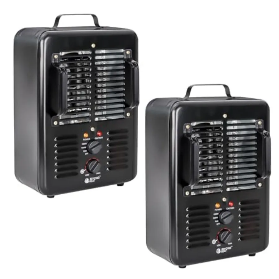1500W Milkhouse Space Heater with Thermostat, s Portable Electric Heater with 2 Heat Settings and Fan only Mode, Tip-over Shut-