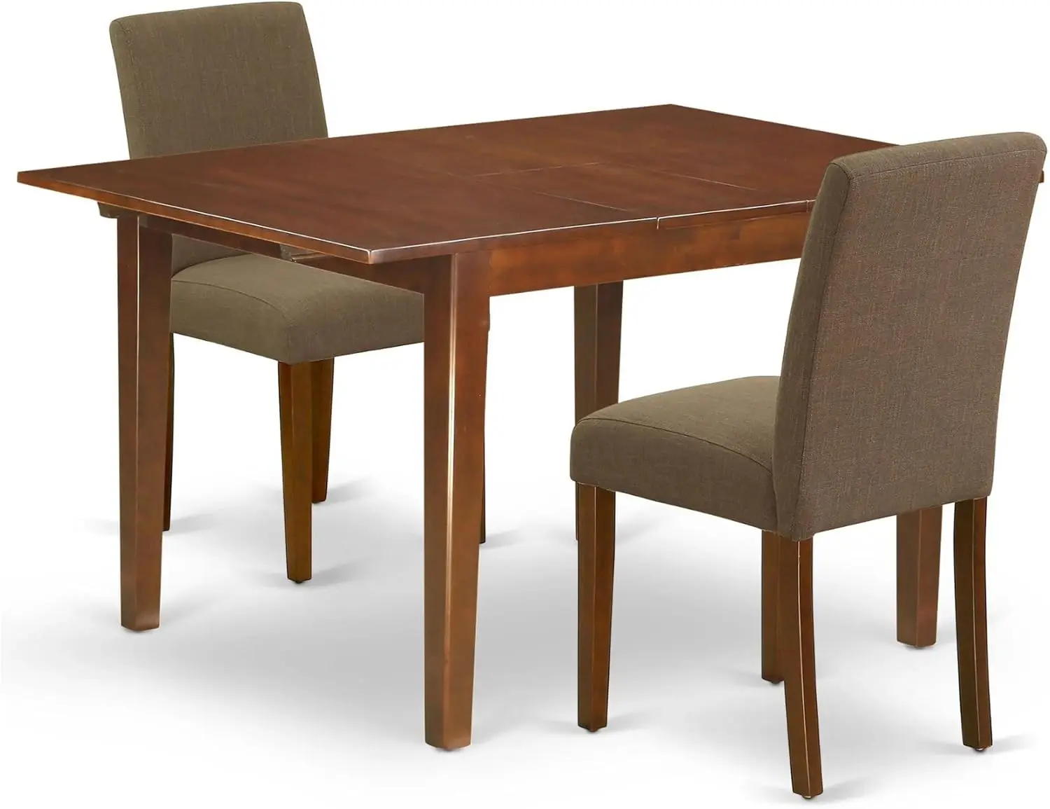 

Noab3-Mah-18 3 Piece Dining Room Table Set Contains A Rec Kitchen Table With Butterfly Leaf And 2 Coffee Linen Fabric Parson