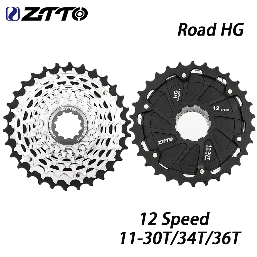 ZTTO ULT Gravel Road Bike Cassette 12 Speed 11-34T Ultralight 12 S Bicycle Flywheel 11-30T/36T Durable Freewheel 12V HG Parts