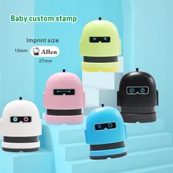 Sello con nombre de Robot para niños, sello de ropa de dibujos animados personalizado