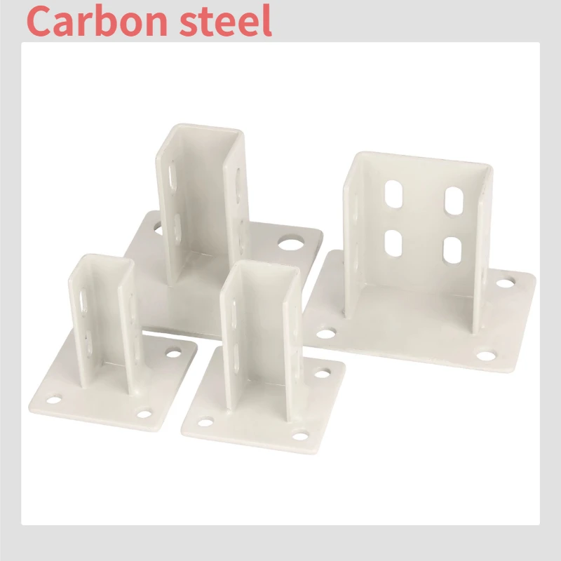 Square Anchor Connector Aluminum Profile Square Foot Cup Ground Anchor Fence Base Guardrail Base Accessories