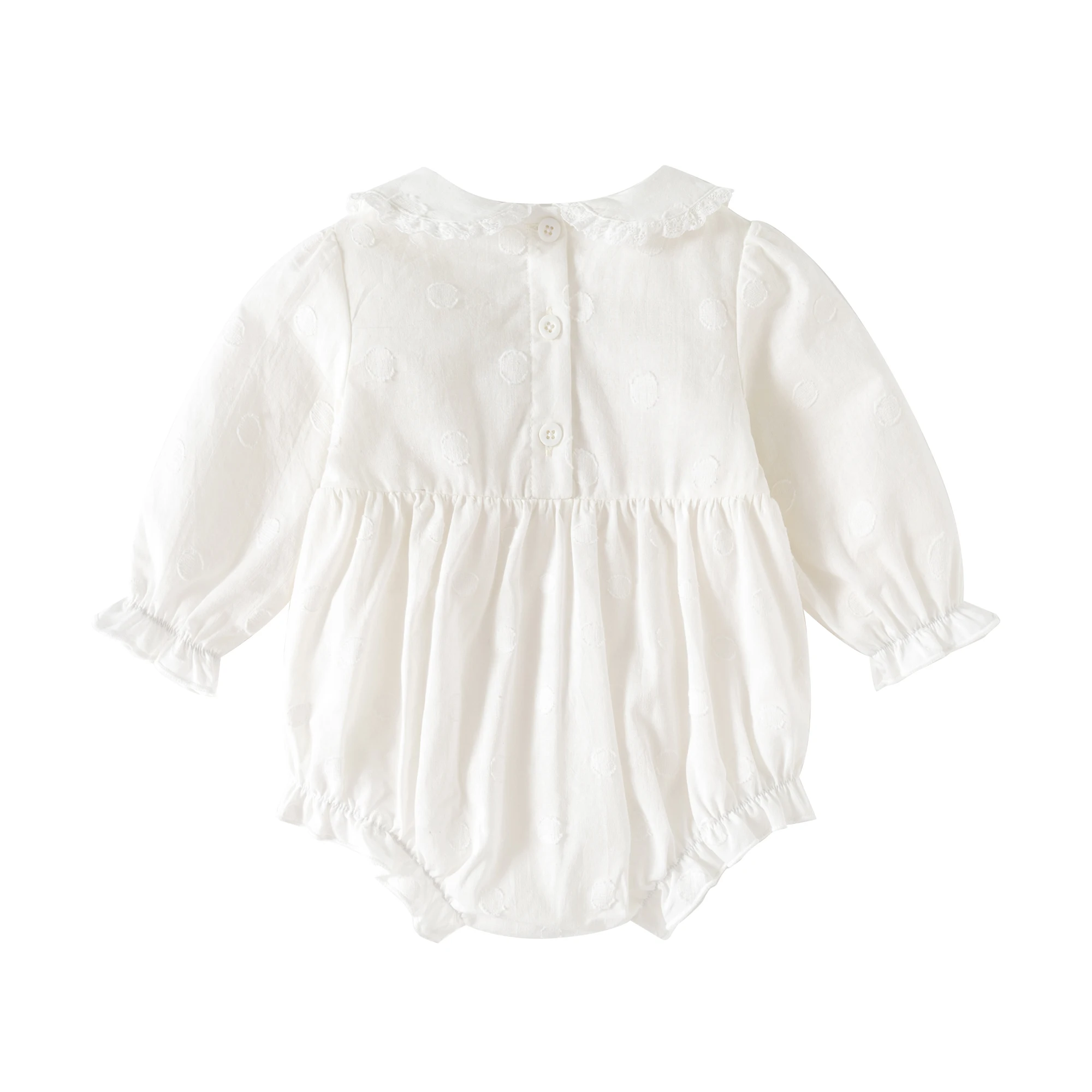 Ruffles Peter pan collar Baby Girls Bodysuits Embroidered Flowers Princess Girls Clothes for Autumn