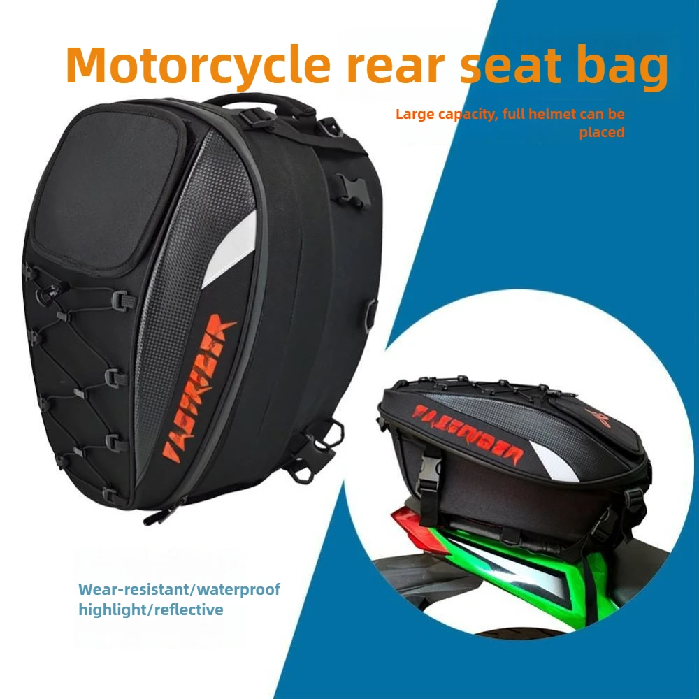 

Motorcycle Bag Waterproof Motorcycle Saddle Bag High-capacity Motorcycle Helmet Backpack Reflective Tail Bag Luggage