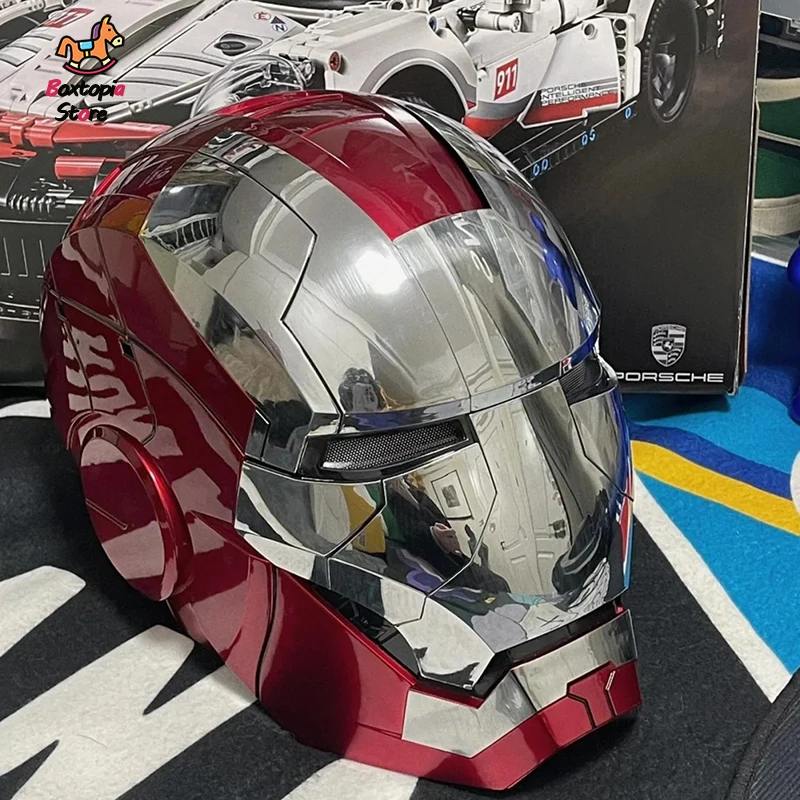 New Jarvis Iron Man Mk5&Mk50 Helmet With Led Light Electronic Close Helmet The Avengers 1:1 Voice Control Lover Birthday Gift