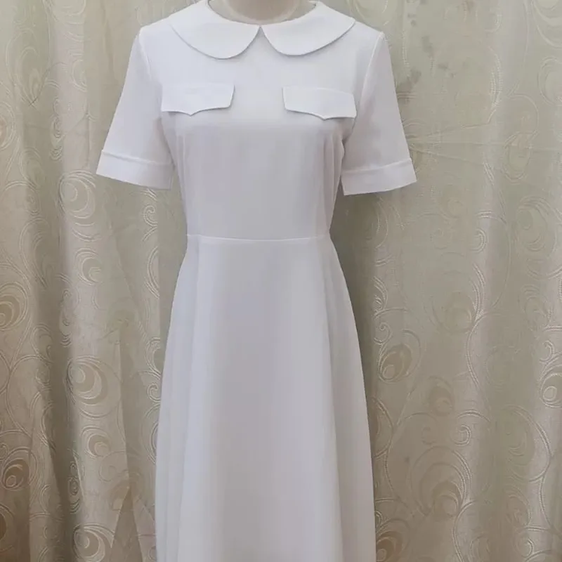 Kate Princess White Solid Dress, A-Line Casual Dresses, Fashion