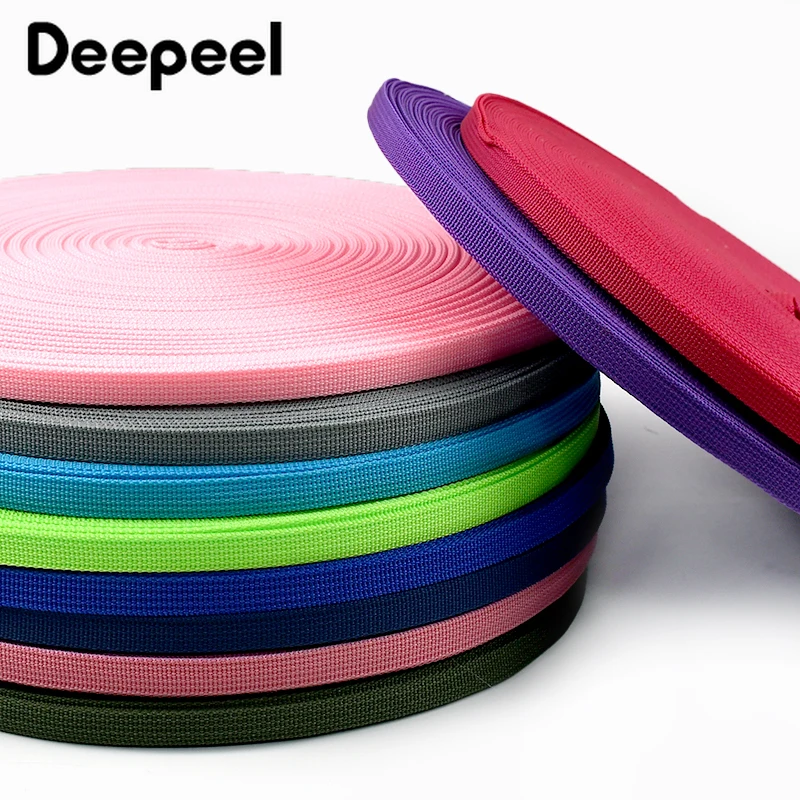 1Rroll=45M 10mm 0.8mm Thick PP Webbing Strap Belt Sling Luggage Bias Binding Band Handbag Straps Braid Ribbon Sewing Accessories