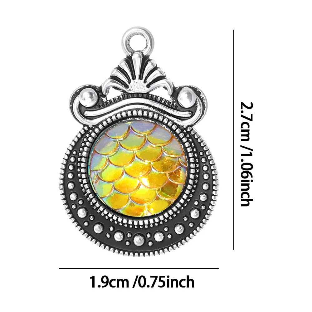 Vintage Bohemia Fishscale Effect Pendants Charms for Women Earrings Necklace New Trendy DIY Jewelry Making Accessories Parts