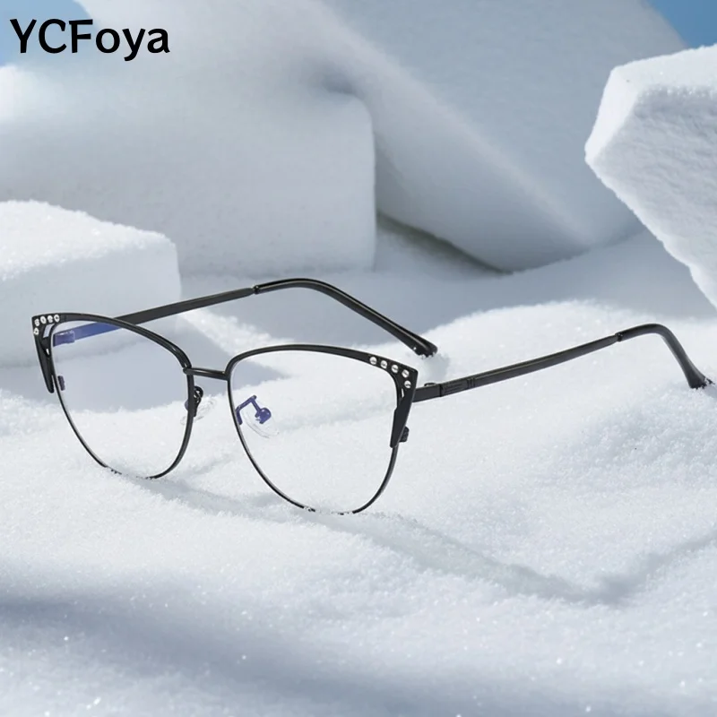 

Cat Eye Frame Women's European and American Frame Ultra Light Anti Blue Light Myopia Formula Glasses G95184