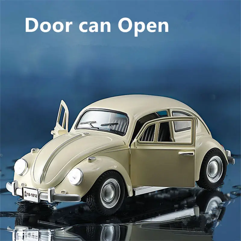 1:18 Beetle Alloy Classic Car Model Diecasts Metal Vehicles Car Model High Simulation Sound Light Collection Childrens Toys Gift