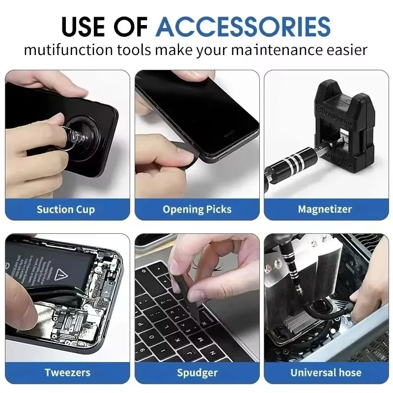 115 in 1 Multifunctional Screwdriver Set Electronic Repair Tools for Computer Phone and Household Use Insulation Screwdriver Kit