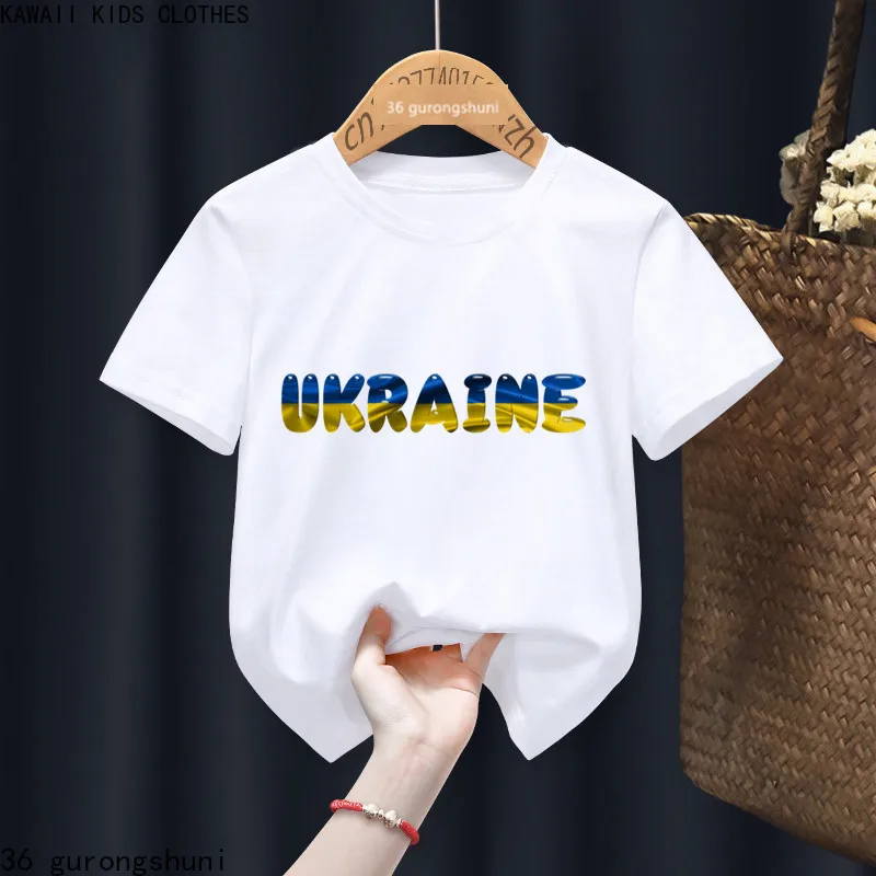 2024 Funny Ukraine T-shirt Funny Boys Girls T-shirts Kid Children Anime Gift Present Little Baby Harajuku Clothes,Drop Ship