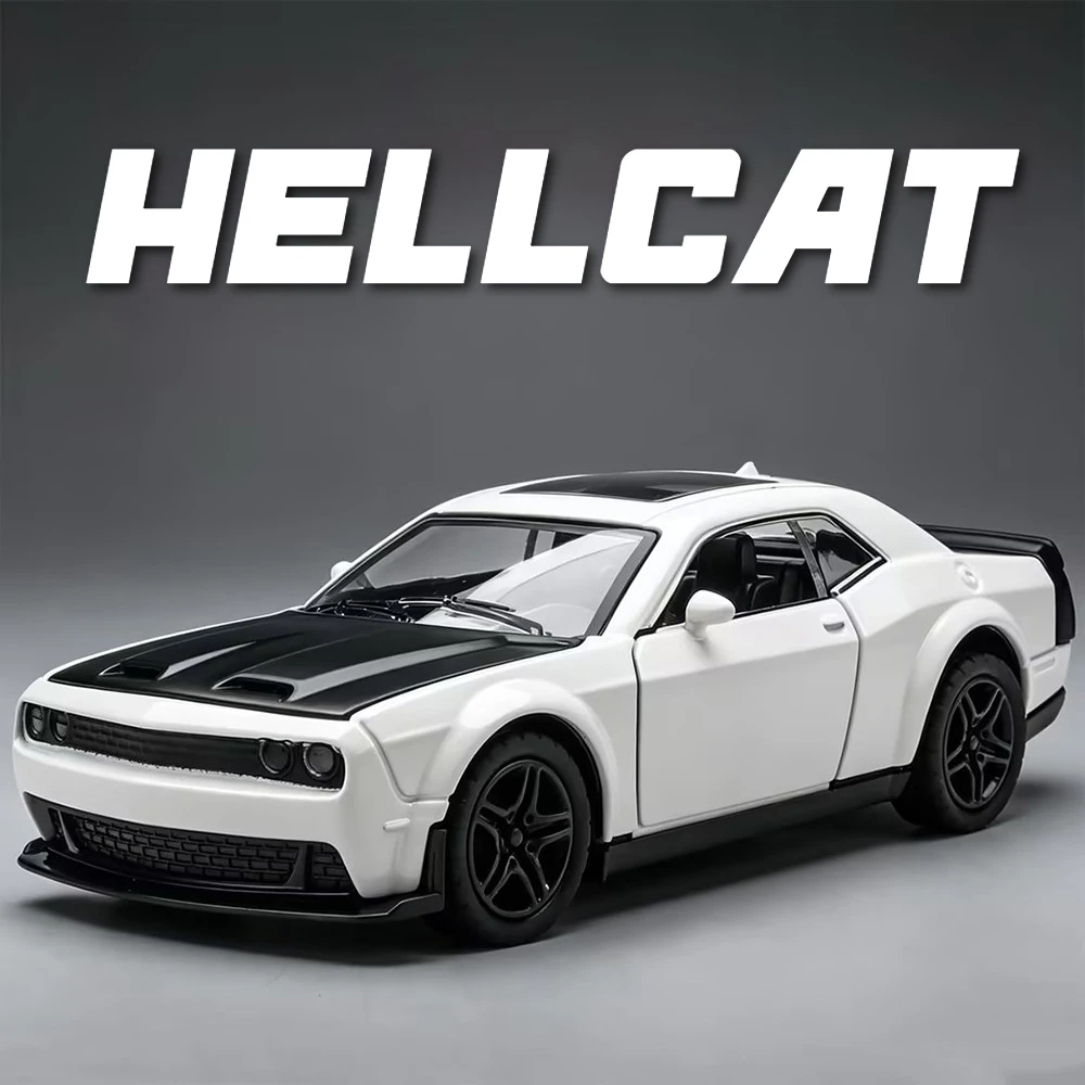 1:36 Scale Hellcat Sports Car Model Toy Metal Diecast Rubber Tires Supercars Miniature Models Daily Surprises for Family