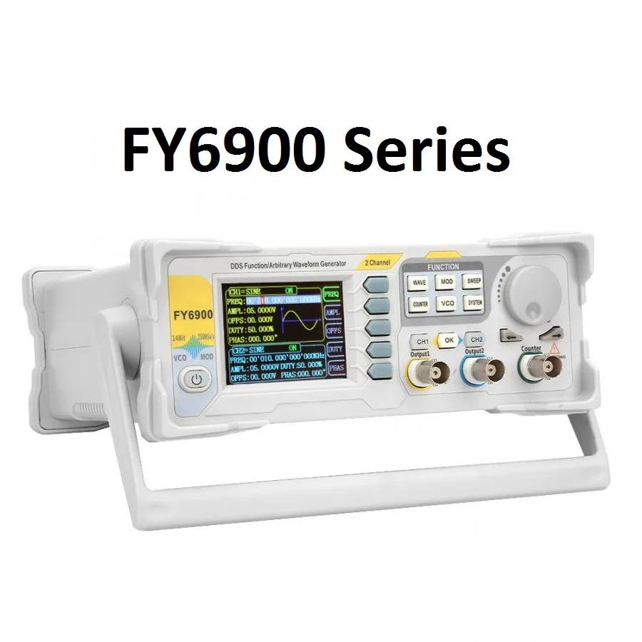 Feelelec-generador de señal Digital FY6900, 0-60MHz, función de forma de onda arbitraria, DDS, doble canal, AM, FM, PM, ASK, FSK, modulación PSK