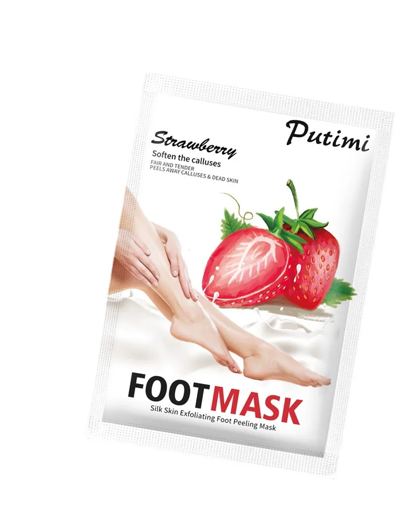 

1Pair Strawberry Foot Masks Pedicure Socks Exfoliation Scrub for Feet Mask Remove Dead Skin Heels Foot Peeling Mask For Foot Spa