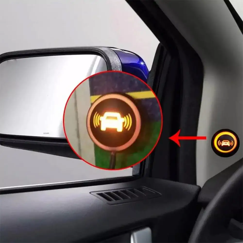 2pc 12V BSD Lens Light Car Blind Spot Detection System Warning Light Auto Assist Lane Changing Safety Driving Alarm Accessories